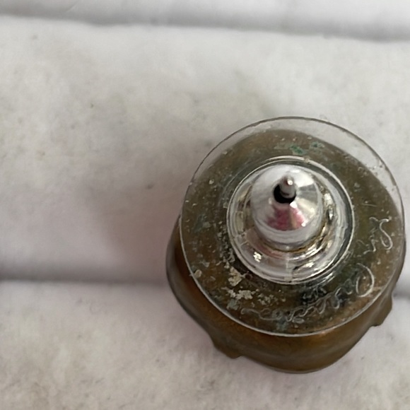 Liz Palacios Swarovski Crystal Large Faceted Brass Tone Earrings. - Picture 3 of 5